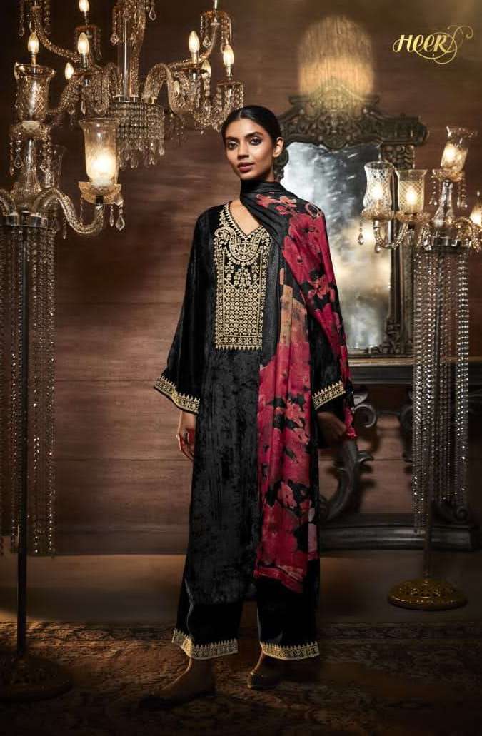 NASHA SERIES 8891 TO 8898 BY HEER KIMORA DESIGNER WITH WORK VELVET SUITS ARE AVAILABLE AT WHOLESALE PRICE