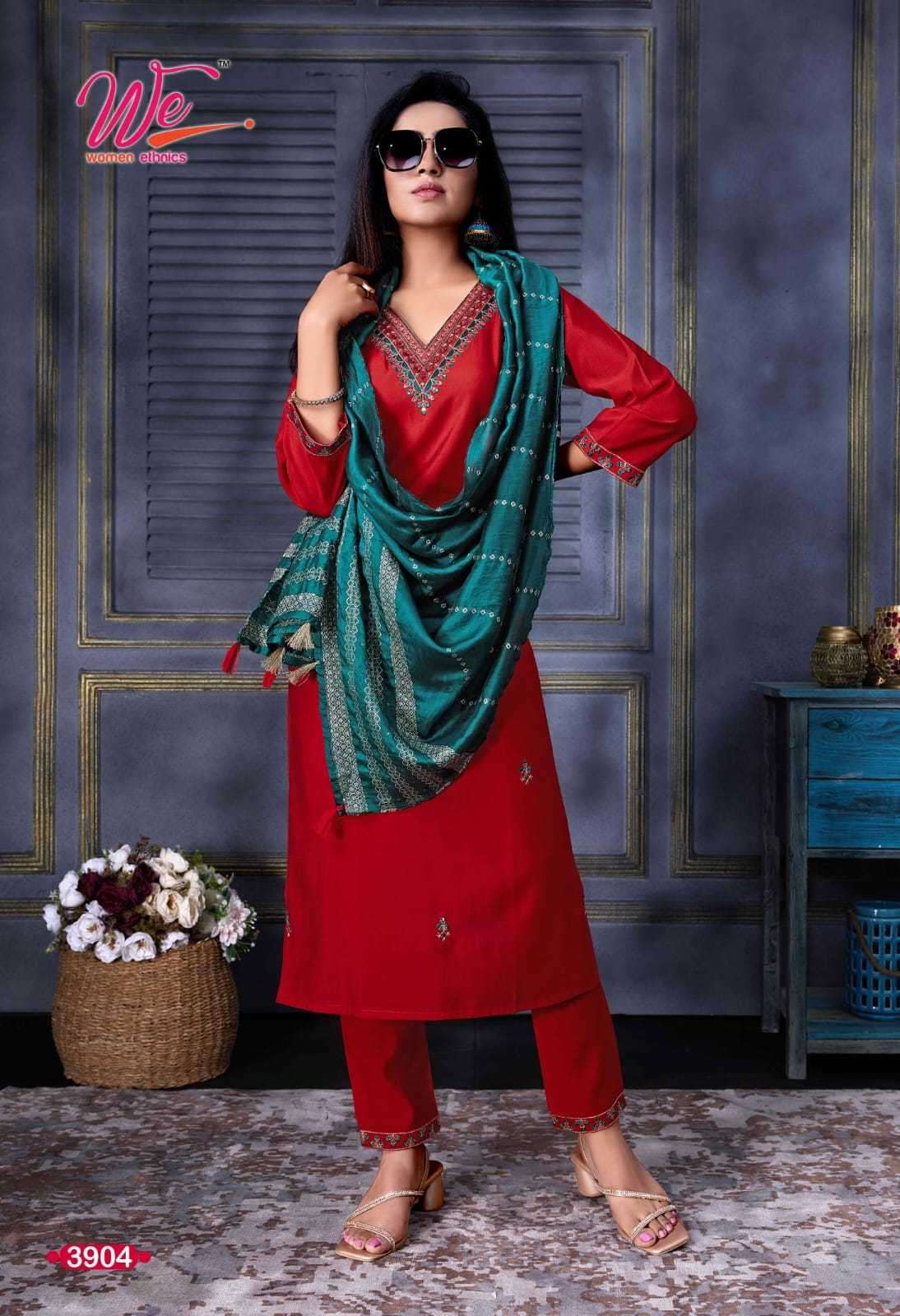 ZIA SERIES 3901 TO 3906 BY WE DESIGNER SILK KURTI WITH BOTTOM AND DUPATTA ARE AVAILABLE AT WHOLESALE PRICE