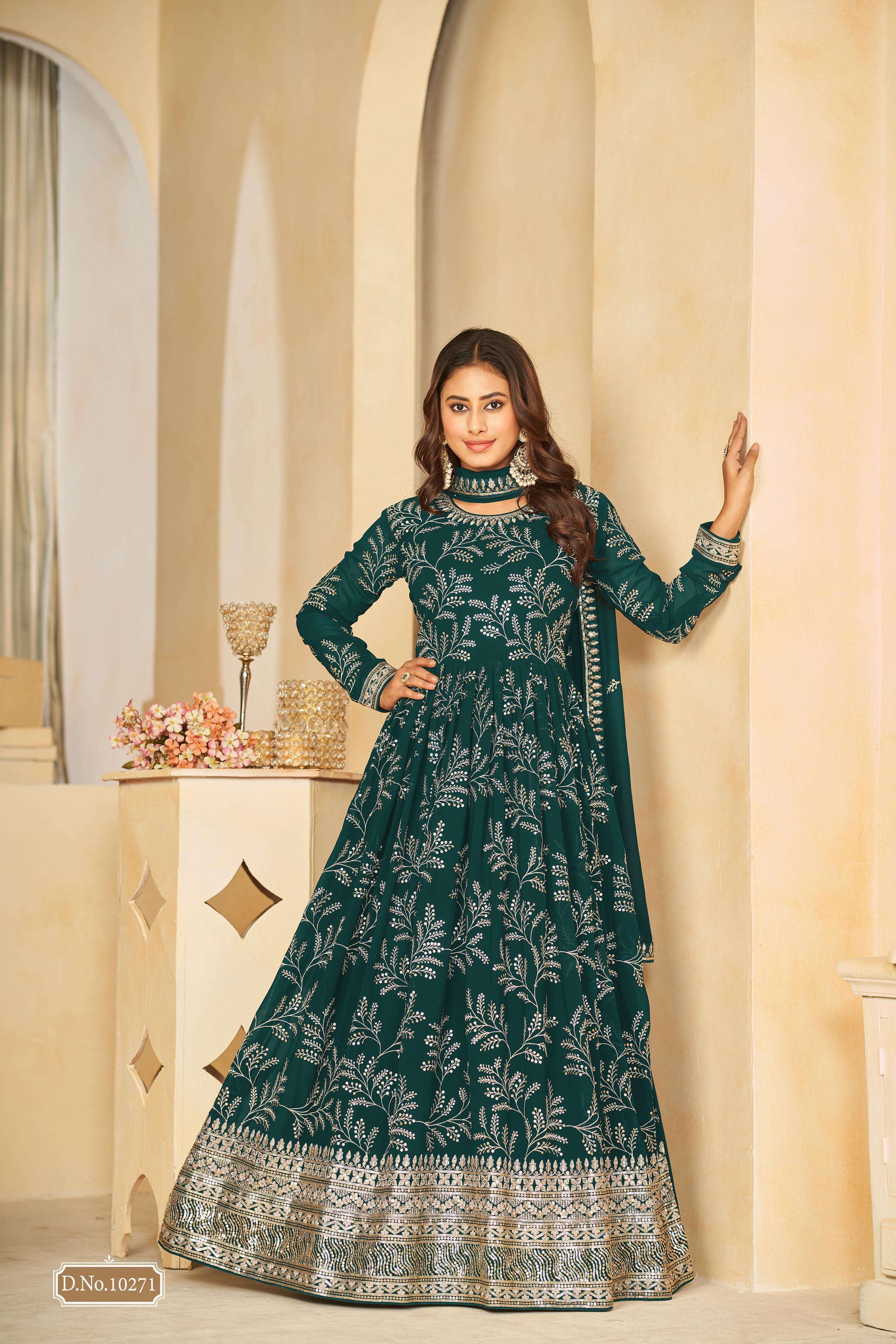 ANJUBAA SERIES 10271 TO 10276 BY DANI DESIGNER WITH WORK GEORGETTE SUITS ARE AVAILABLE AT WHOLESALE PRICE