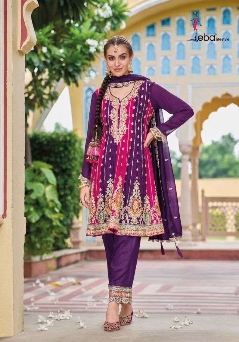 BARBIE VOL-2 SERIES 1659 TO 1660 BY EBA DESIGNER WITH WORK SILK READYMADE SUITS ARE AVAILABLE AT WHOLESALE PRICE
