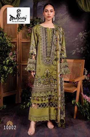 BLISS LINEN LUXURY LAWN COLLECTION SERIES 1001 TO 1006 BY MAJESTY DESIGNER WITH PRINTED AND WORK CAMBRIC COTTON SUITS ARE AVAILABLE AT WHOLESALE PRICE