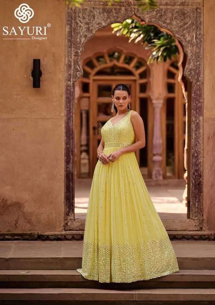 KAVYA SERIES 5425 TO 5427 BY SAYURI DESIGNER WITH WORK READYMADE GOWN ARE AVAILABLE AT WHOLESALE PRICE