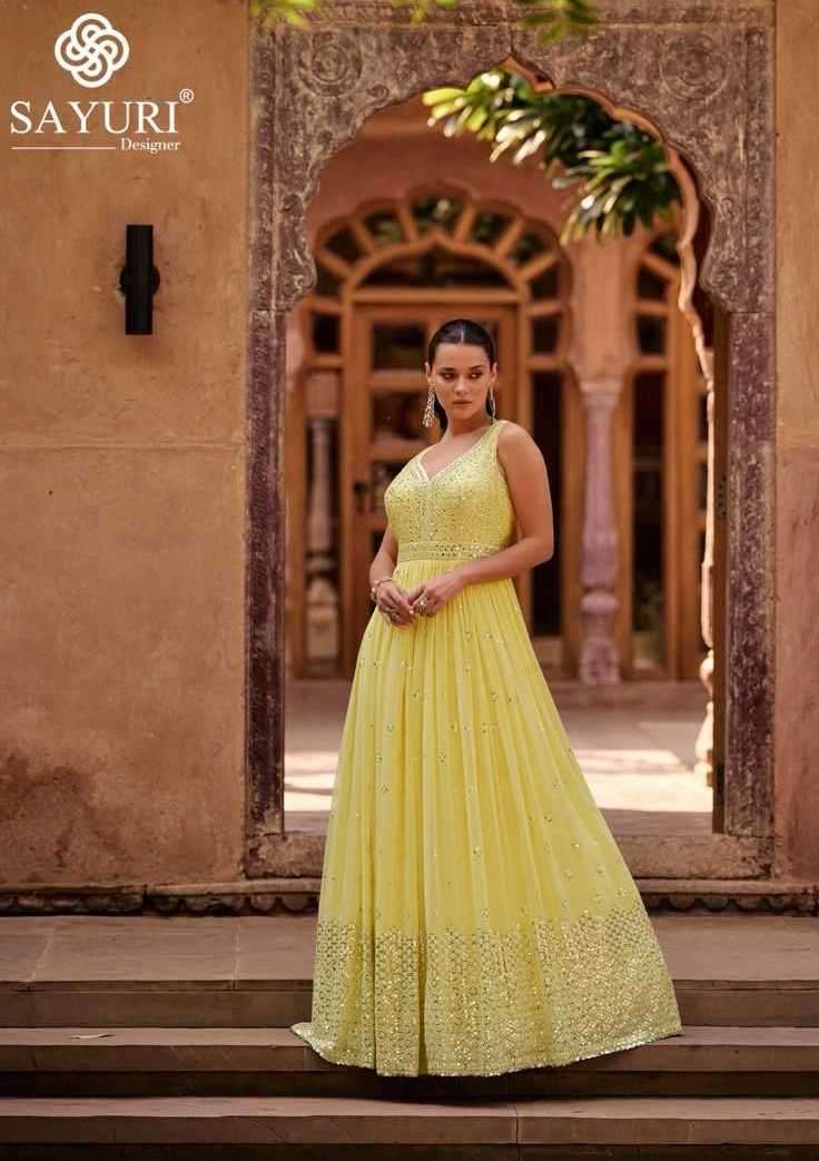 sayuri designer queen party wear long designer gown wholesale price online  surat