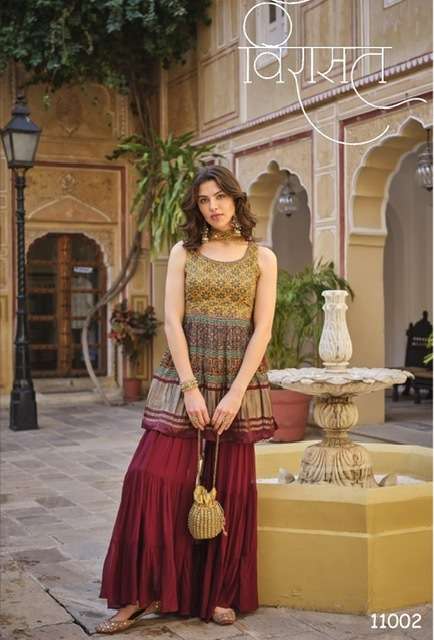 NOOR SERIES 11001 TO 11004 BY VIRASAT DESIGNER WITH PRINTED AND WORK READYMADE COLLECTION ARE AVAILABLE AT WHOLESALE PRICE