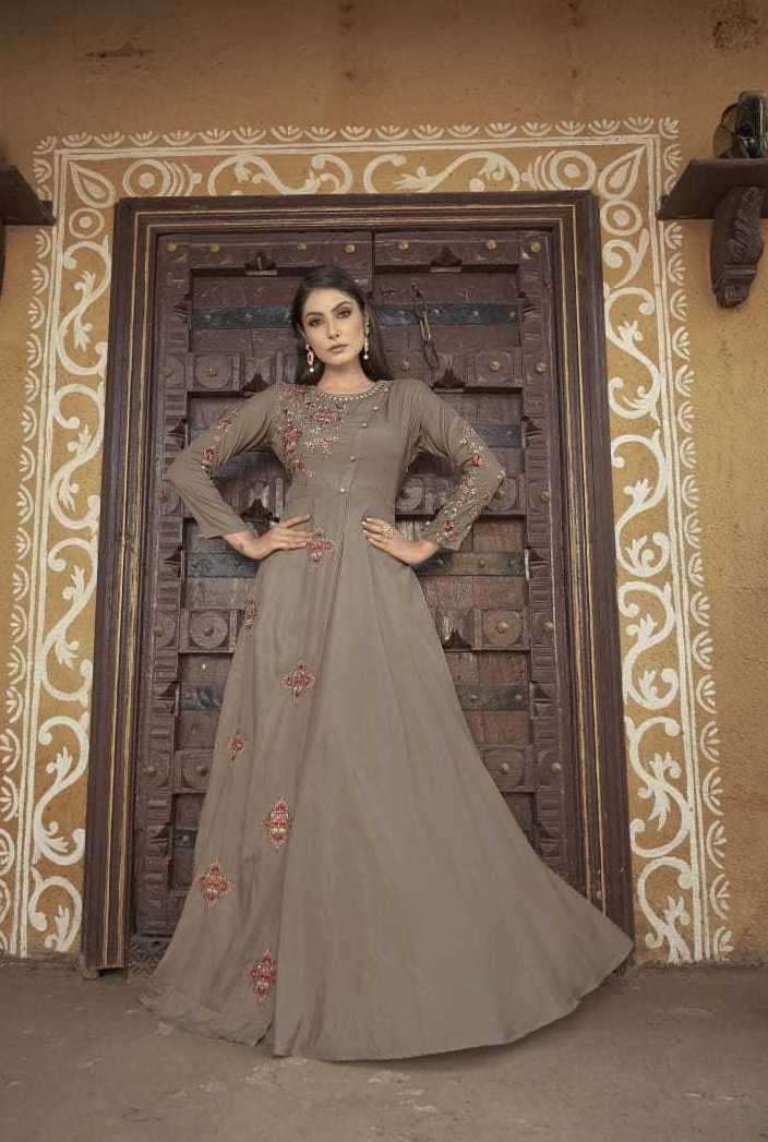 SARA VOL-1 SERIES 51041 TO 51044 BY VARDAN DESIGNER WITH WORK MUSLIN GOWNS ARE AVAILABLE AT WHOLESALE PRICE