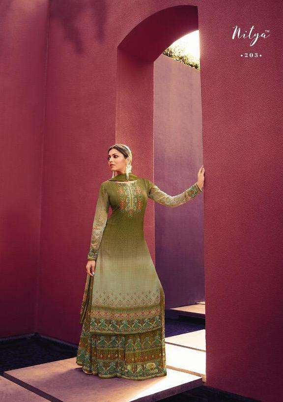 SPECIAL SERIES 201 TO 208 BY NITYA LT DESIGNER WITH DIGITAL PRINTED GEORGETTE SUITS ARE AVAILABLE AT WHOLESALE PRICE