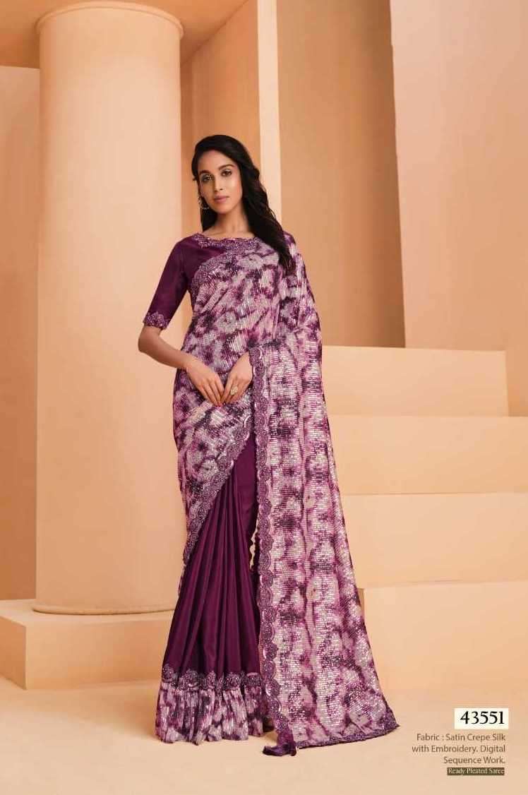 HELLY SERIES 43500 SAREE BY MAHOTSAV DESIGNER WITH WORK PARTY WEAR SATIN SILK SAREES ARE AVAILABLE AT WHOLESALE PRICE