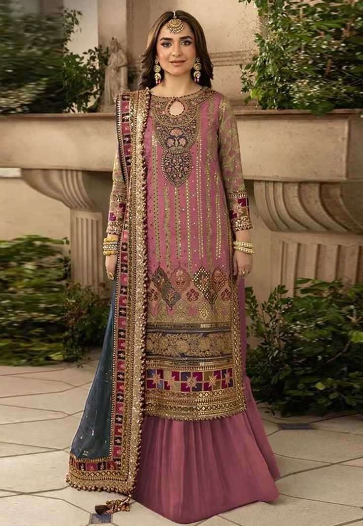 MAHNUR VOL-44 SERIES 44001 TO 44002 BY MAHNUR FASHION DESIGNER WITH WORK ORGANZA PAKISTANI STYLE SUITS ARE AVAILABLE AT WHOLESALE PRICE