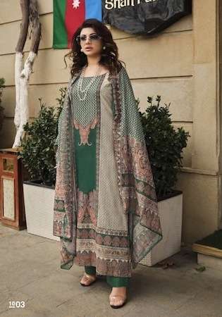 MURAD SERIES 1001 TO 1006 BY FIDA DESIGNER WITH PRINTED PAKISTANI STYLE COTTON SUITS ARE AVAILABLE AT WHOLESALE PRICE