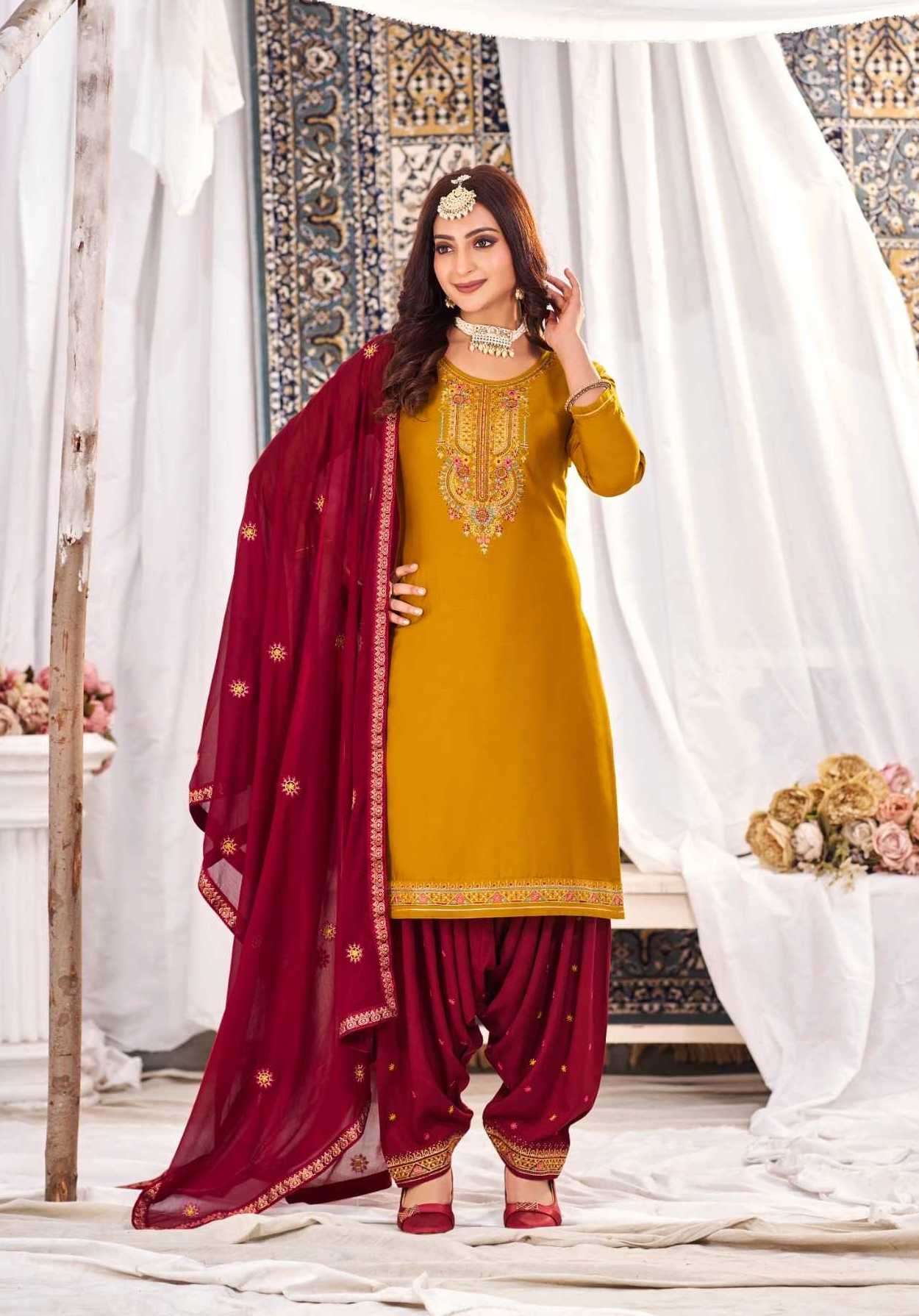 PATIALA HOUSE VOL-97 SERIES 11611 TO 11616 BY KESSI DESIGNER WITH WORK COTTON SILK SUITS ARE AVAILABLE AT WHOLESALE PRICE