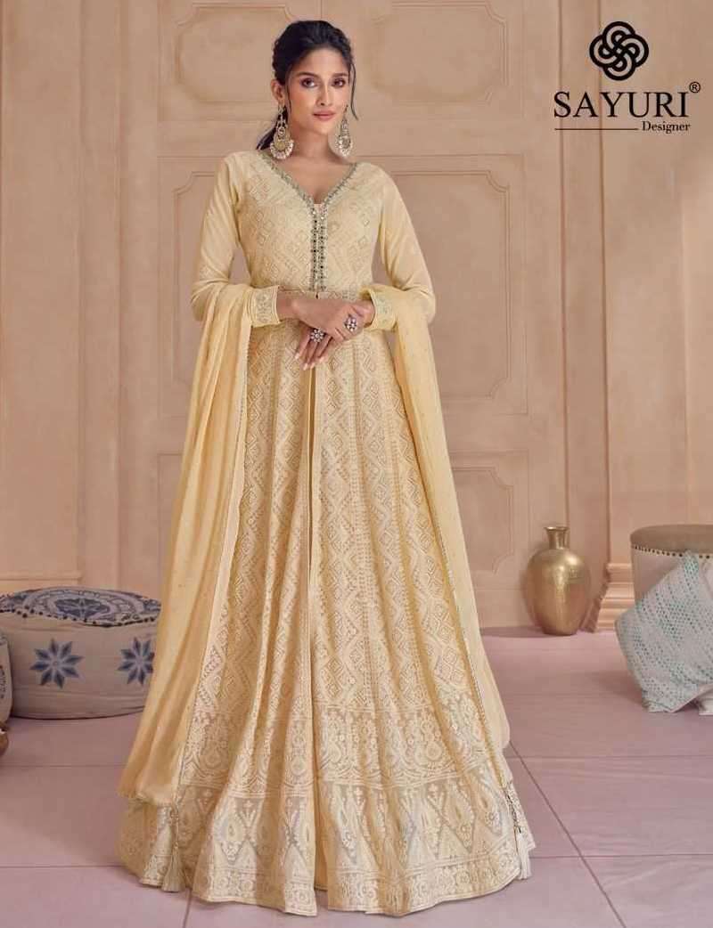 SAIRA SERIES 5437 TO 5438 BY SAYURI DESIGNER WITH WORK READYMADE GEORGETTE SUITS ARE AVAILABLE AT WHOLESALE PRICE