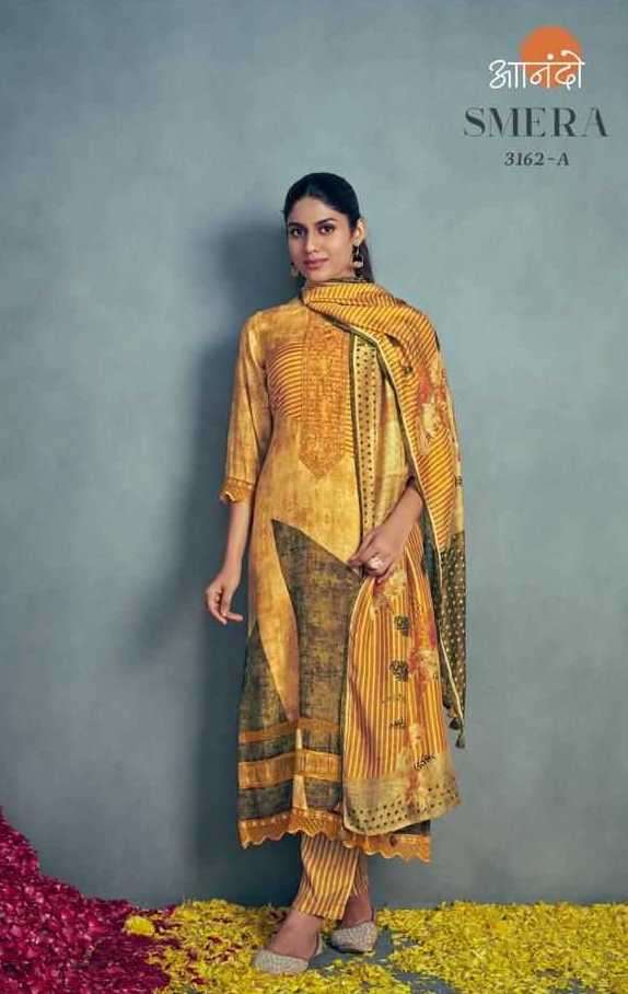 SMERA SERIES 3162 BY JAY VIJAY DESIGNER WITH DIGITAL PRINTED AND EMBROIDERY WORK MUSLIN SILK SUITS ARE AVAILABLE AT WHOLESALE PRICE