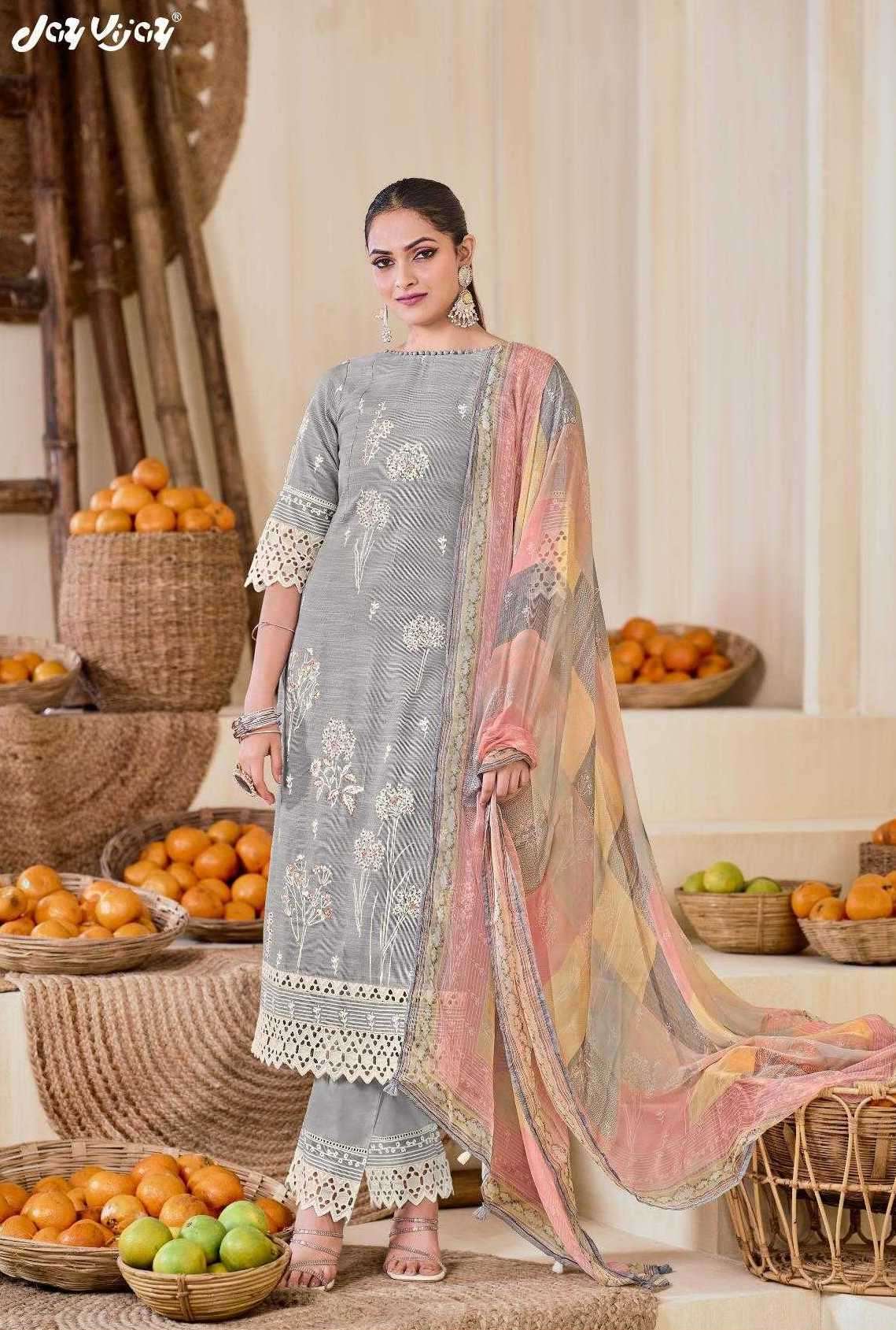 TOKRI SERIES 9051 TO 9055 BY JAY VIJYA DESIGNER WITH PRINTED AND HAND WORK SOUTH COTTON SUITS ARE AVAILABLE AT WHOLESALE PRICE
