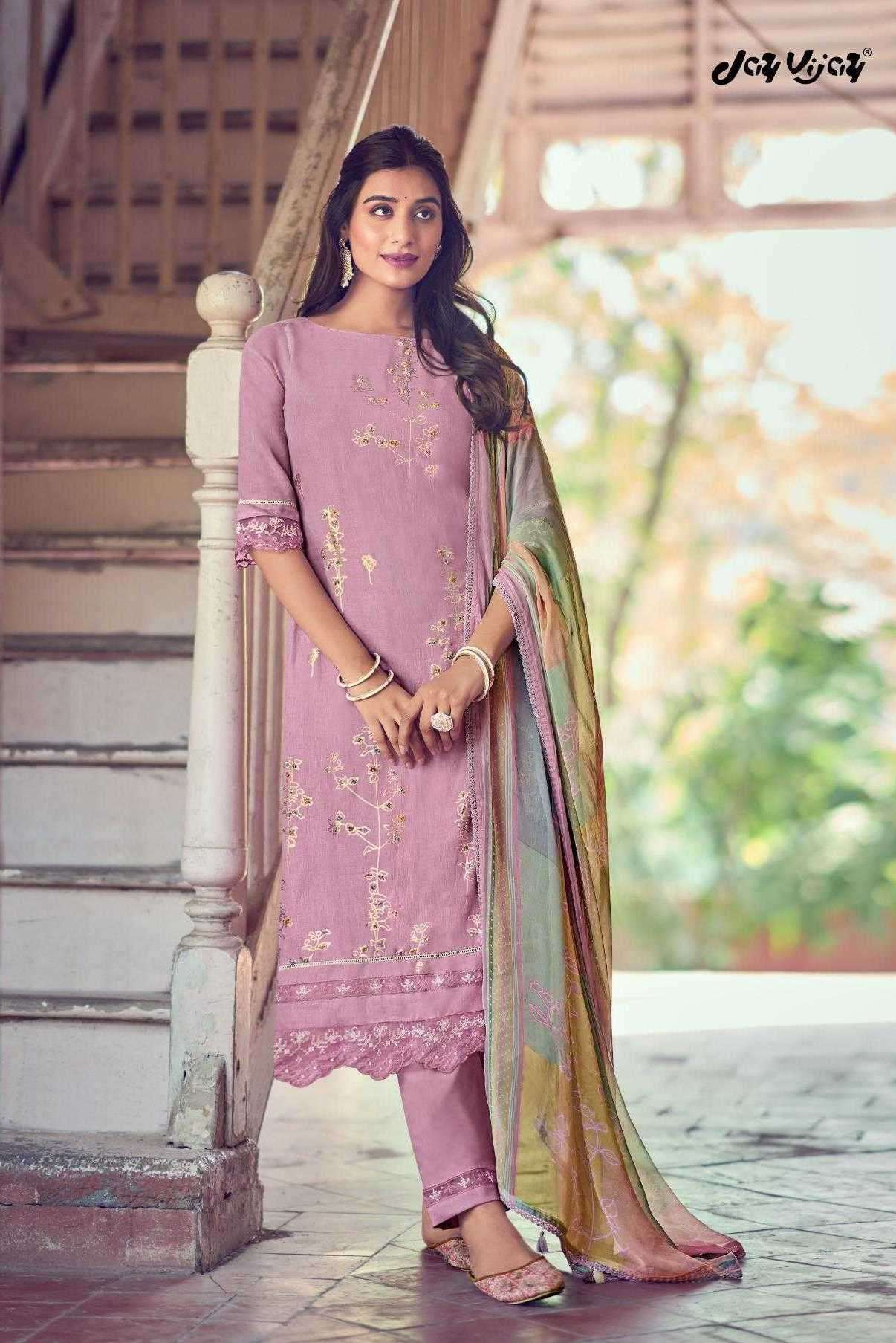 BASANT SERIES 9001 TO 9005 BY JAY VIJAY DESIGNER WITH FOIL PRINTED AND HAND WORK LINEN SUITS ARE AVAILABLE AT WHOLESALE PRICE