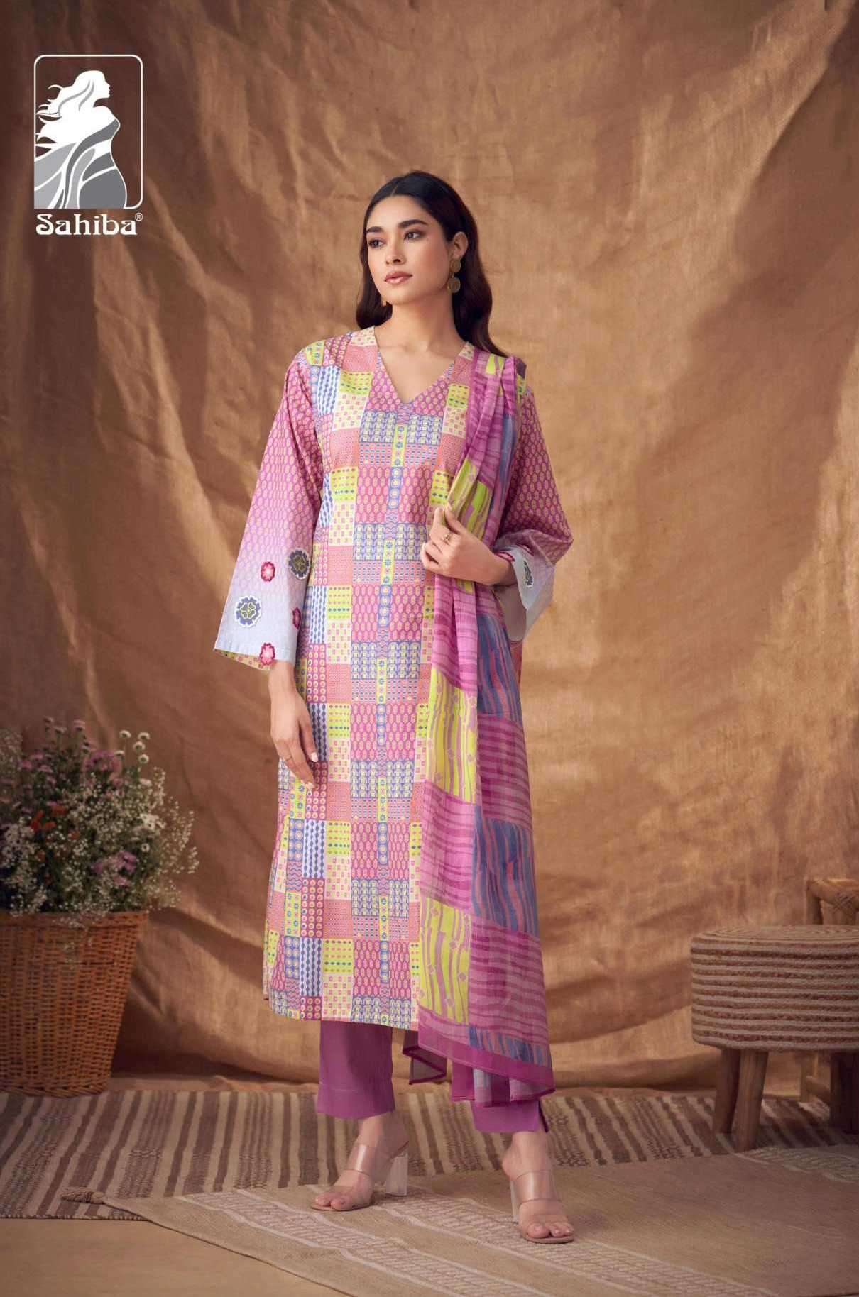 EVELYN SERIES 8200 BY SAHIBA DESIGNER WITH DIGITAL PRINTED AND WORK COTTON LAWN SUITS ARE AVAILABLE AT WHOLESALE PRICE
