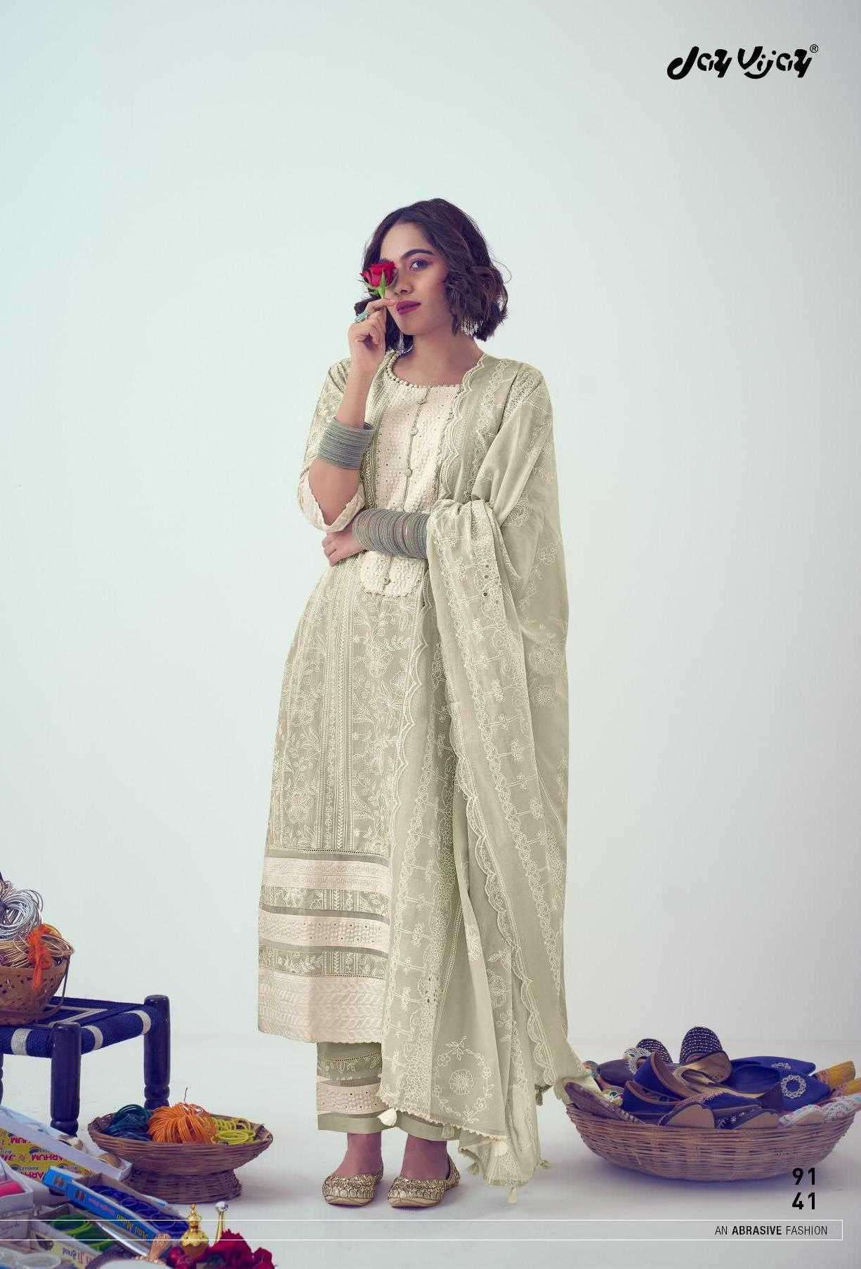 LAMHA VOL-2 SERIES 9141 TO 9146 BY JAY VIJAY DESIGNER WITH PRINTED AND WORK COTTON SUITS ARE AVAILABLE AT WHOLESALE PRICE