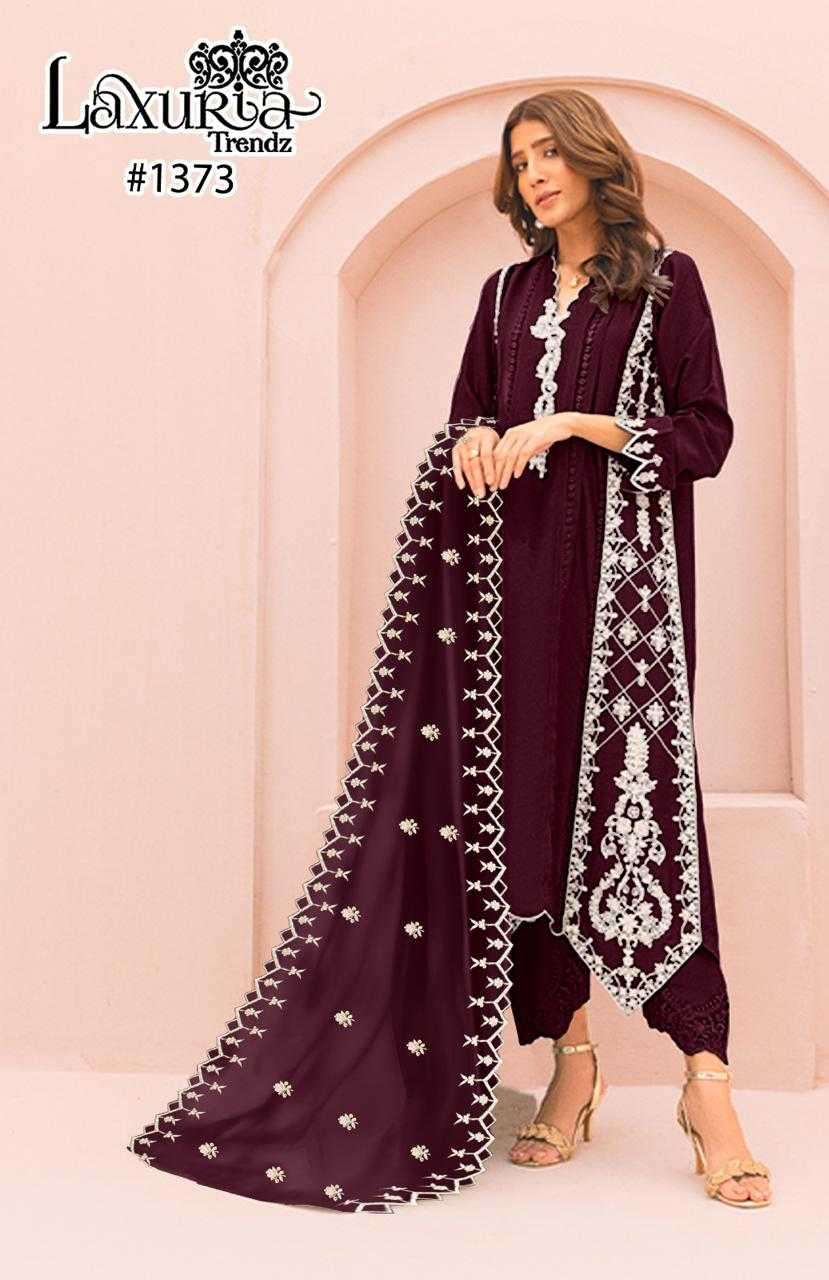 LAXURIA TRENDZ 1373 DESIGNER WITH WORK GEORGETTE PAKISTANI STYLE TOP WITH PANT AND DUPATTA ARE AVAILABLE AT WHOLESALE PRICE