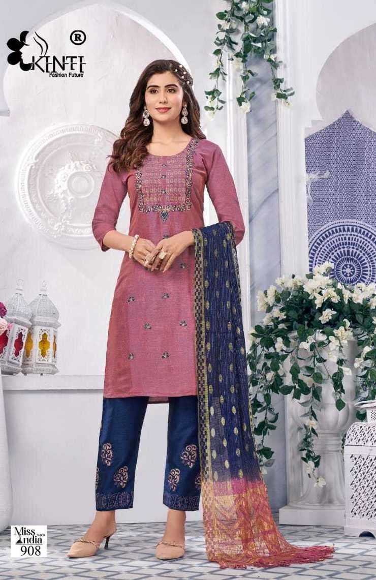 MISS INDIA VOL-9 SERIES 901 TO 908 BY KINTI DESIGNER RAYON KURTI WITH PANT AND DUPATTA ARE AVAILABLE AT WHOLESALE PRICE