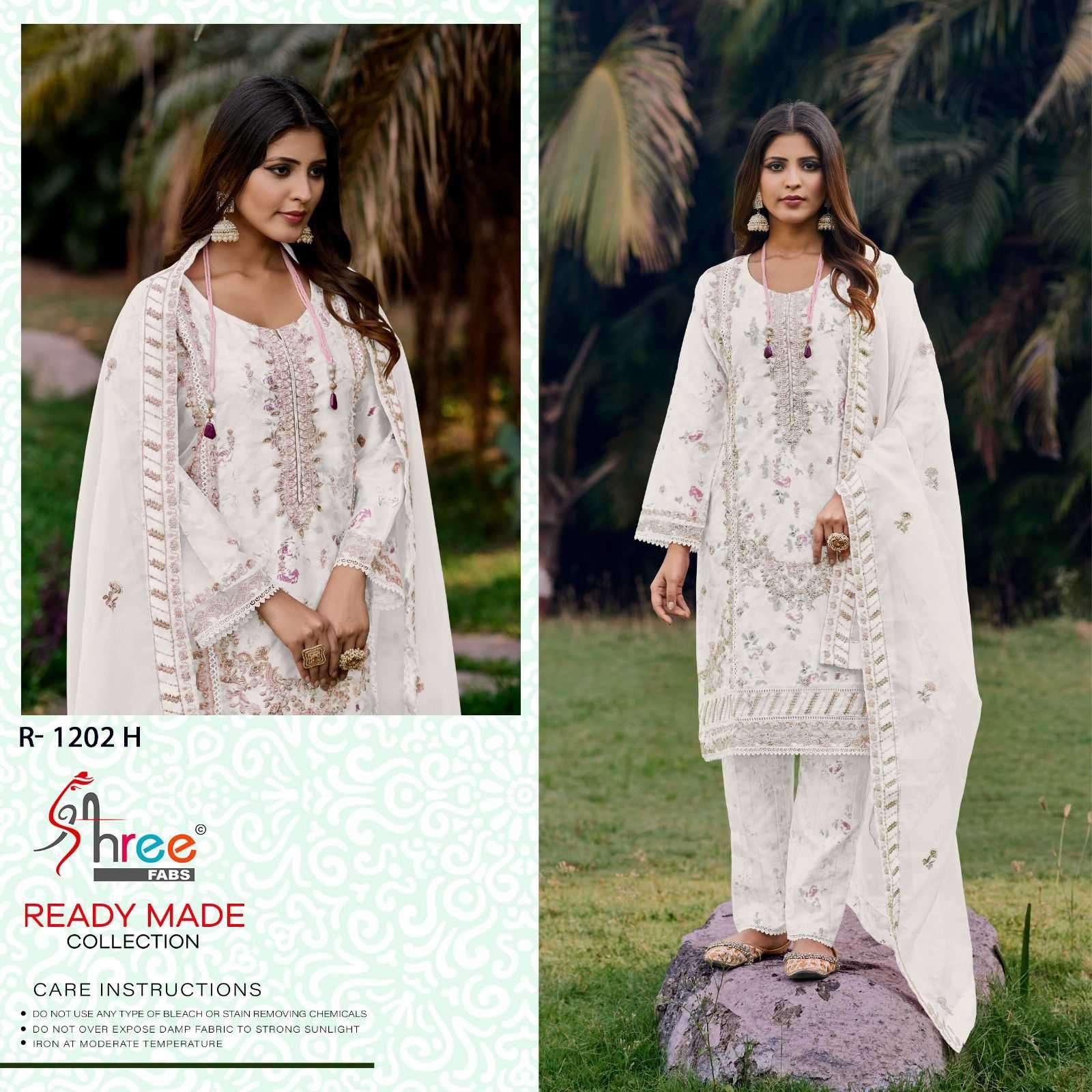 R 1202 BY SHREE FABS DESIGNER WITH WORK ORGANZA READYMADE PAKISTANI STYLE SUITS ARE AVAILABLE AT WHOLESALE PRICE