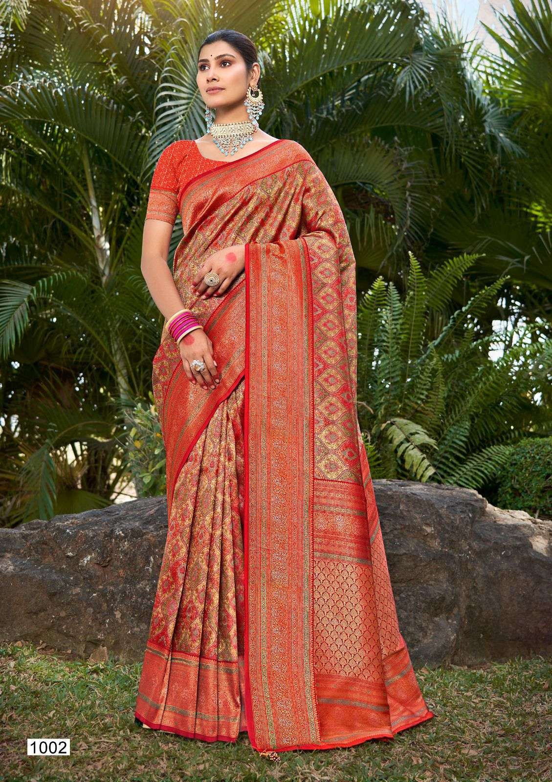 SHEELA VOL-14 SERIES 1001 TO 1004 SAREE BY SANGAM PRINTS DESIGNER BANARASI SILK SAREES ARE AVAILABLE AT WHOLESALE PRICE