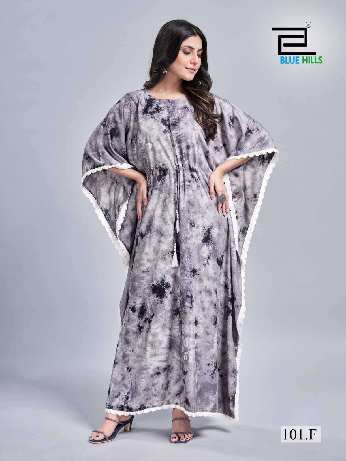 SITARE VOL-2 SERIES 101 BY BLUE HILLS DESIGNER DIGITAL PRINTED RAYON SLUB KAFTANS ARE AVAILABLE AT WHOLESALE PRICE