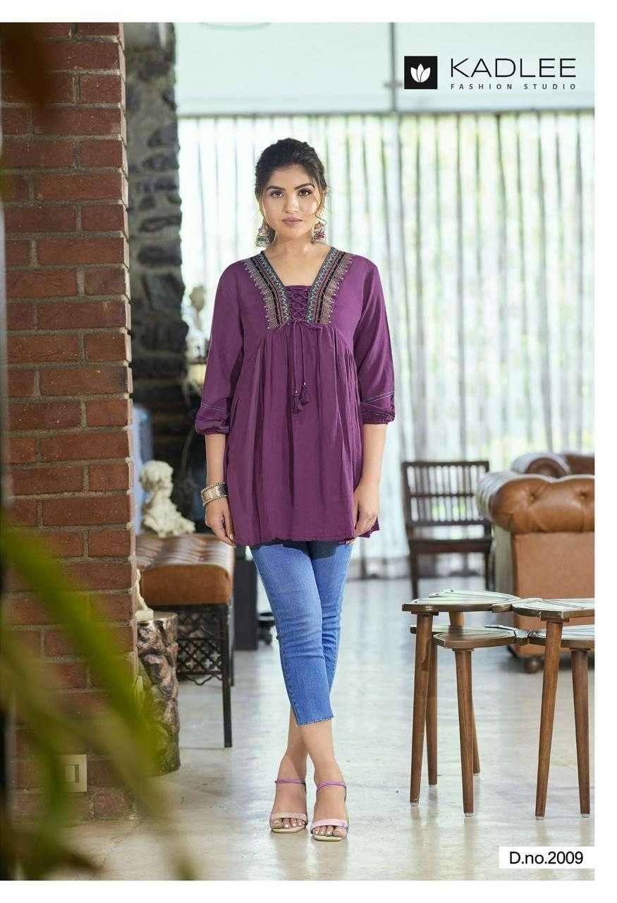 CENTURI VOL-2 SERIES 2007 TO 2012 BY KADLEE DESIGNER WITH WORK RAYON WRINKLE SHORT KURTIS ARE AVAILABLE AT WHOLESALE PRICE
