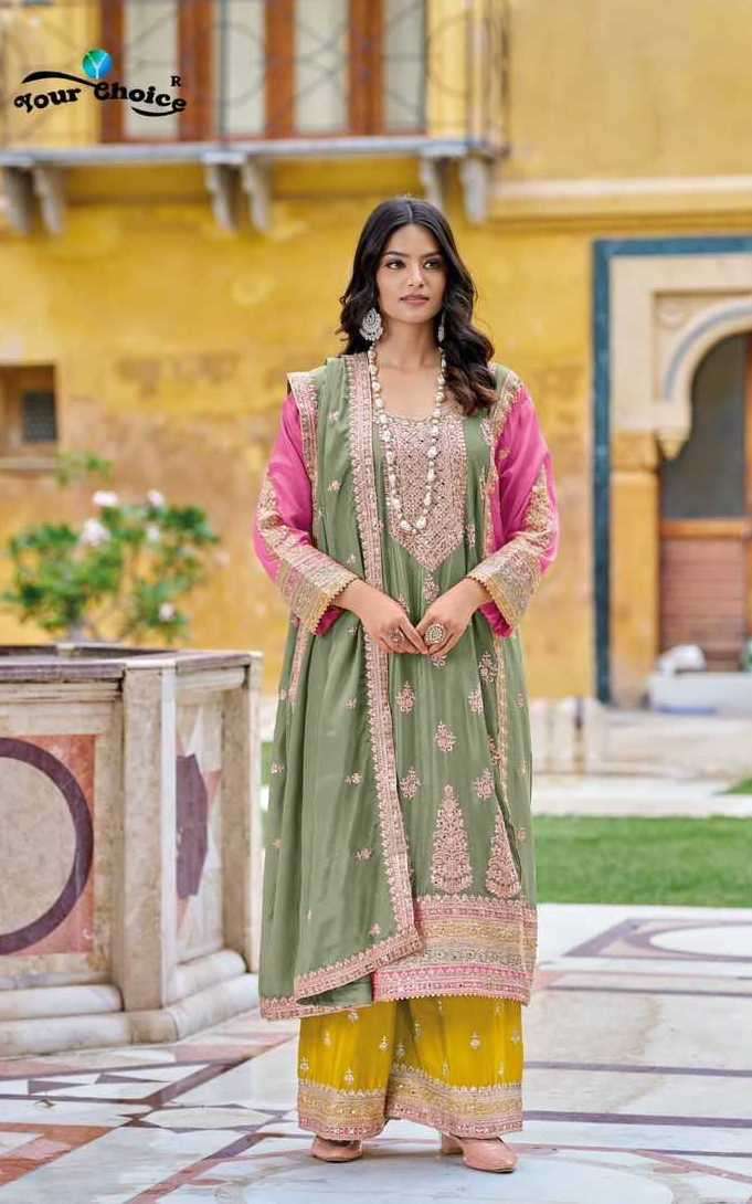 GALAXY VOL-3 SERIES 1001 TO 1003 BY YOUR CHOICE DESIGNER WITH WORK READYMADE CHINON SUITS ARE AVAILABLE AT WHOLESALE PRICE