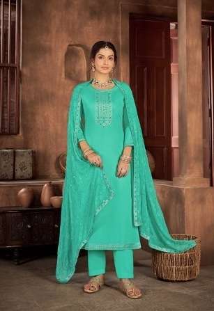 KAARA SERIES 11711 TO 11716 BY KALAROOP DESIGNER WITH WORK JAM SILK SUITS ARE AVAILABLE AT WHOLESALE PRICE