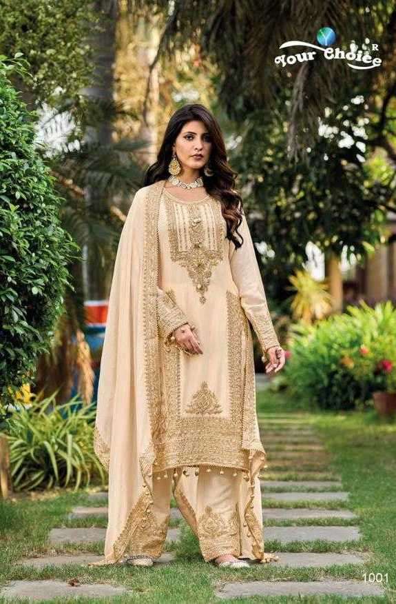 KAYRA SERIES 1001 TO 1002 BY YOUR CHOICE DESIGNER WITH WORK READYMADE BRIDAL WEAR CHINON SUITS ARE AVAILABLE AT WHOLESALE PRICE