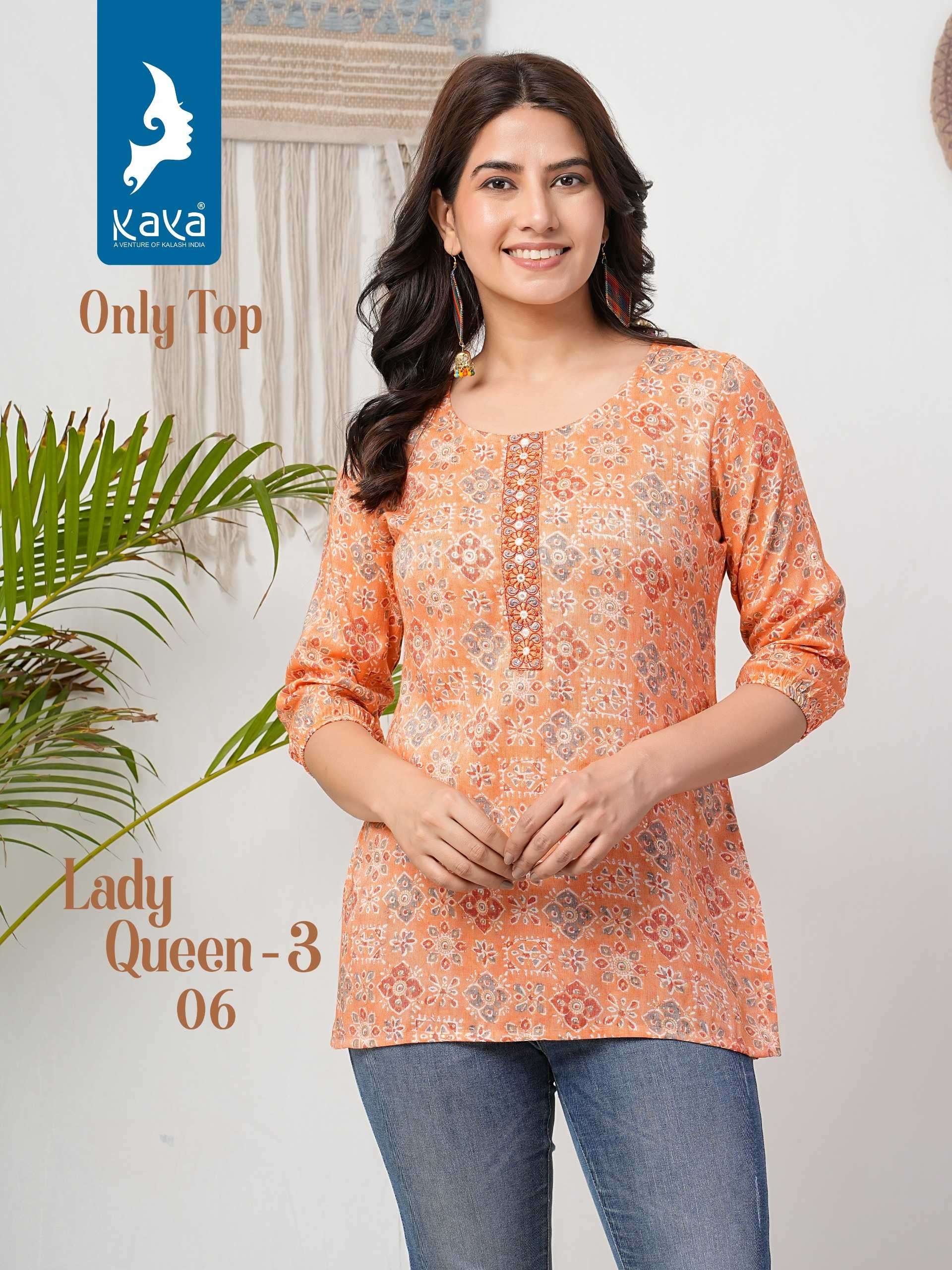 LADY QUEEN VOL-3 SERIES 01 TO 08 BY KAYA DESIGNER PRINTED CAPSUL SHORT TOPS ARE AVAILABLE AT WHOLESALE PRICE