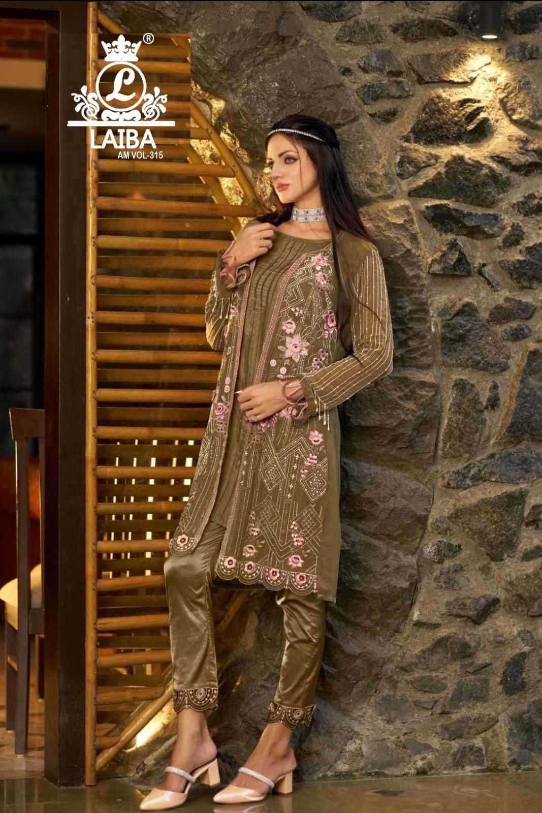 LAIBA AM VOL-315 DESIGNER WITH WORK PAKISTANI STYLE GEORGETTE TOP WITH PANT AND DUPATTA ARE AVAILABLE AT WHOLESALE PRICE