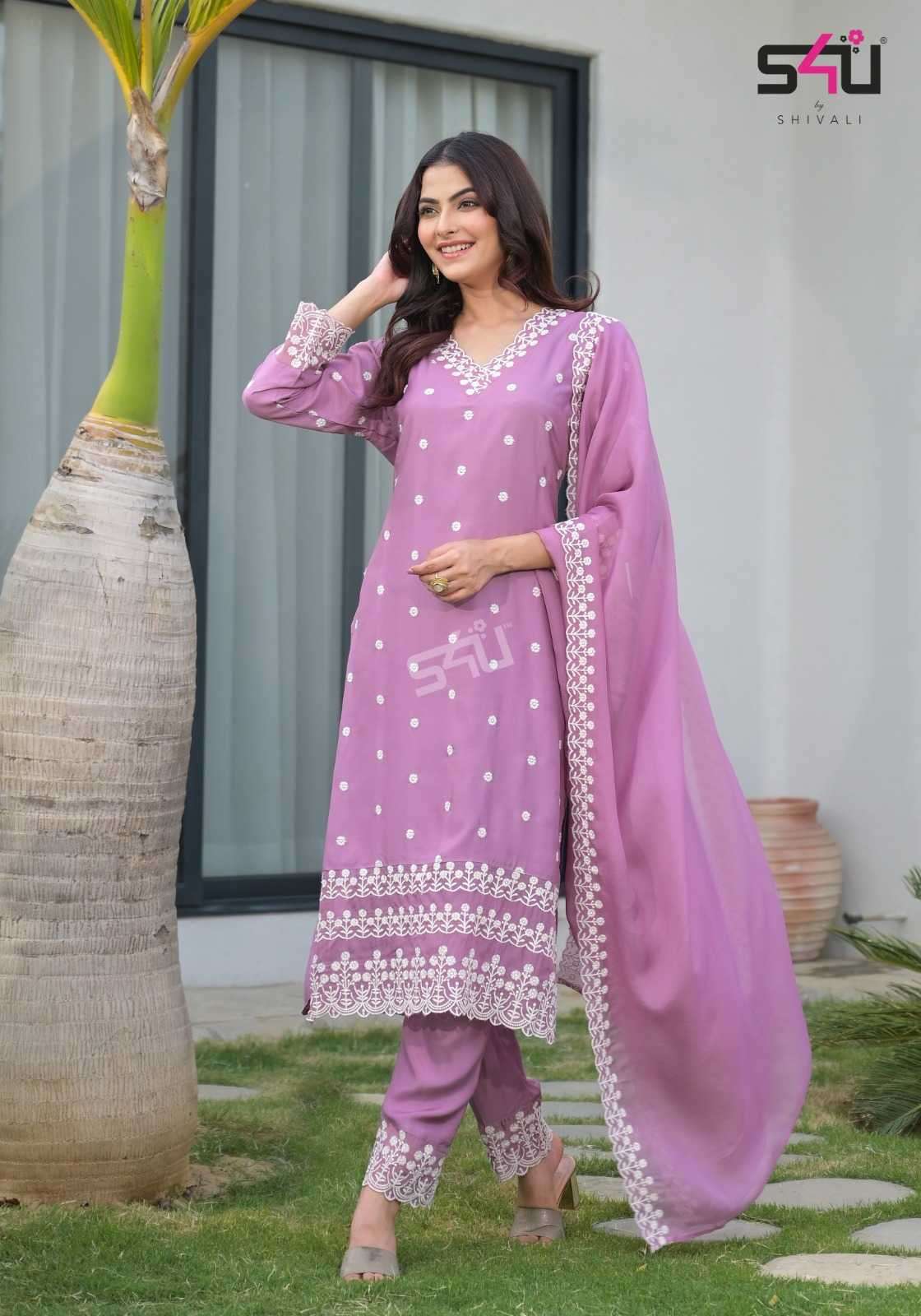 LIBAS VOL-2 SERIES 01 TO 05 BY S4U DESIGNER WITH WORK MUSLIN KURTI WITH PANT AND DUPATTA ARE AVAILABLE AT WHOLESALE PRICE