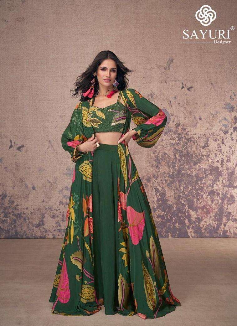 MASAKALI SERIES 5479 TO 5482 BY SAYURI DESIGNER PRINTED FRENCH CREPE PARTY WEAR COLLECTION ARE AVAILABLE AT WHOLESALE PRICE