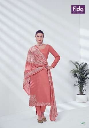 NYURA SERIES 1001 TO 1006 BY FIDA DESIGNER WITH WORK COTTON SATIN SUITS ARE AVAILABLE AT WHOLESALE PRICE