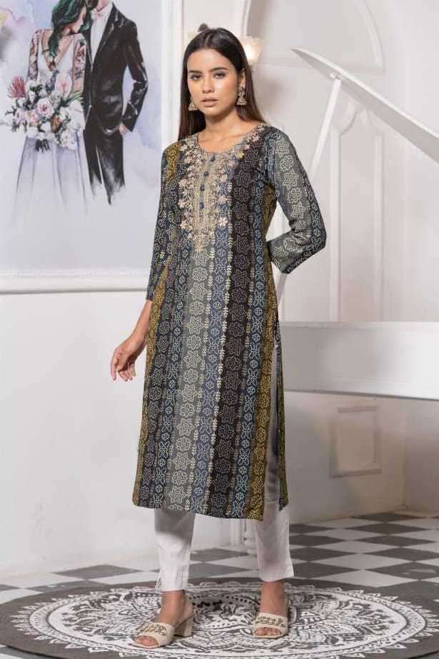 RIVAAZ VOL-5 SERIES 5001 TO 5006 KURTI BY PSYNA DESIGNER PRINTED AND WORK VISCOSE RAYON KURTIS ARE AVAILABLE AT WHOLESALE PRICE