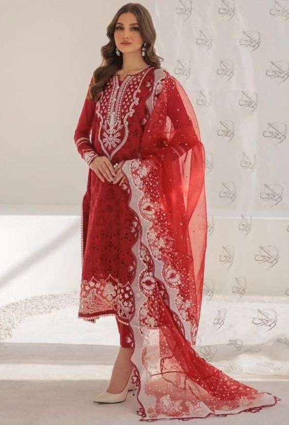 BAROQUE VOL-1 SERIES 1001 TO 1003 BY SANIYA TRENDZ DESIGNER EMBROIDERY WORK COTTON PAKISTANI STYLE SUITS ARE AVAILABLE AT WHOLESALE PRICE