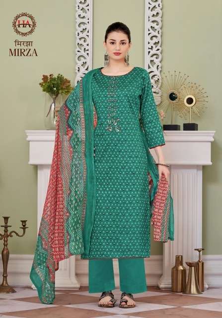 MIRZA SERIES 1549 BY HARSHIT FASHION DESIGNER PRINTED ZAM COTTON SUITS ARE AVAILABLE AT WHOLESALE PRICE