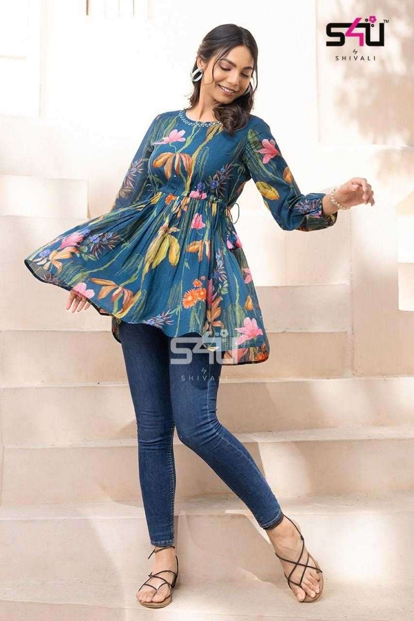 WE DESI VOL-9 SERIES 01 TO 05 BY S4U DESIGNER PRINTED COTTON SHORT KURTIS ARE AVAILABLE AT WHOLESALE PRICE