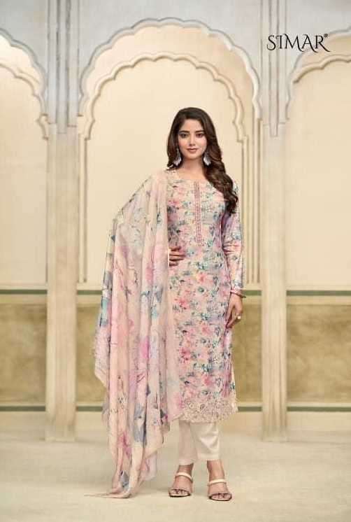 HASEEN VOL-4 SERIES 153 TO 157 BY SIMAR DESIGNER WITH PRINTED AND WORK  MUSLIN SUITS ARE AVAILABLE AT WHOLESALE PRICE