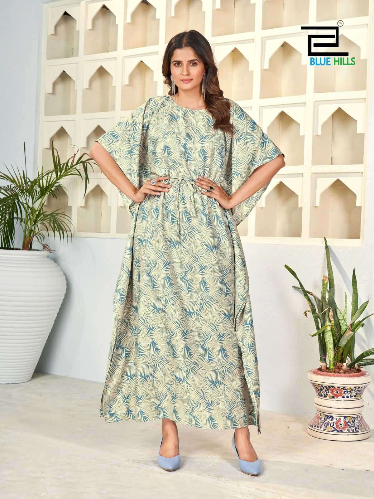 KAFTAN PLUS VOL-1 SERIES 1001 TO 1006 BY BLUE HILLS DESIGNER PRINTED RAYON KAFTAN ARE AVAILABLE AT WHOLESALE PRICE