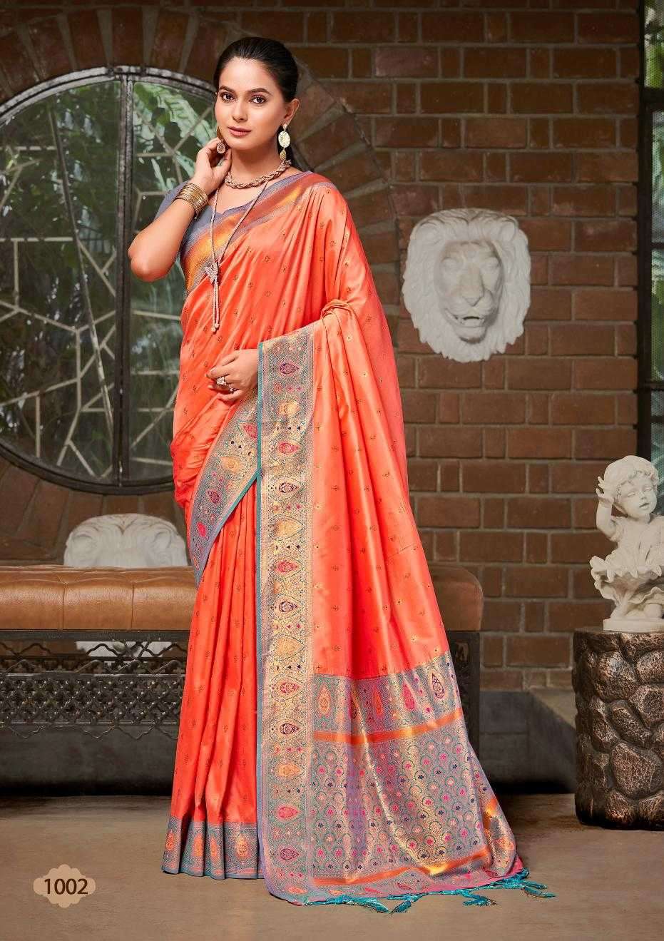 KAMAKSHI SILK SERIES 1001 TO 1006 SAREE BY SANGAM PRINTS DESIGNER SILK SAREES ARE AVAILABLE AT WHOLESALE PRICE