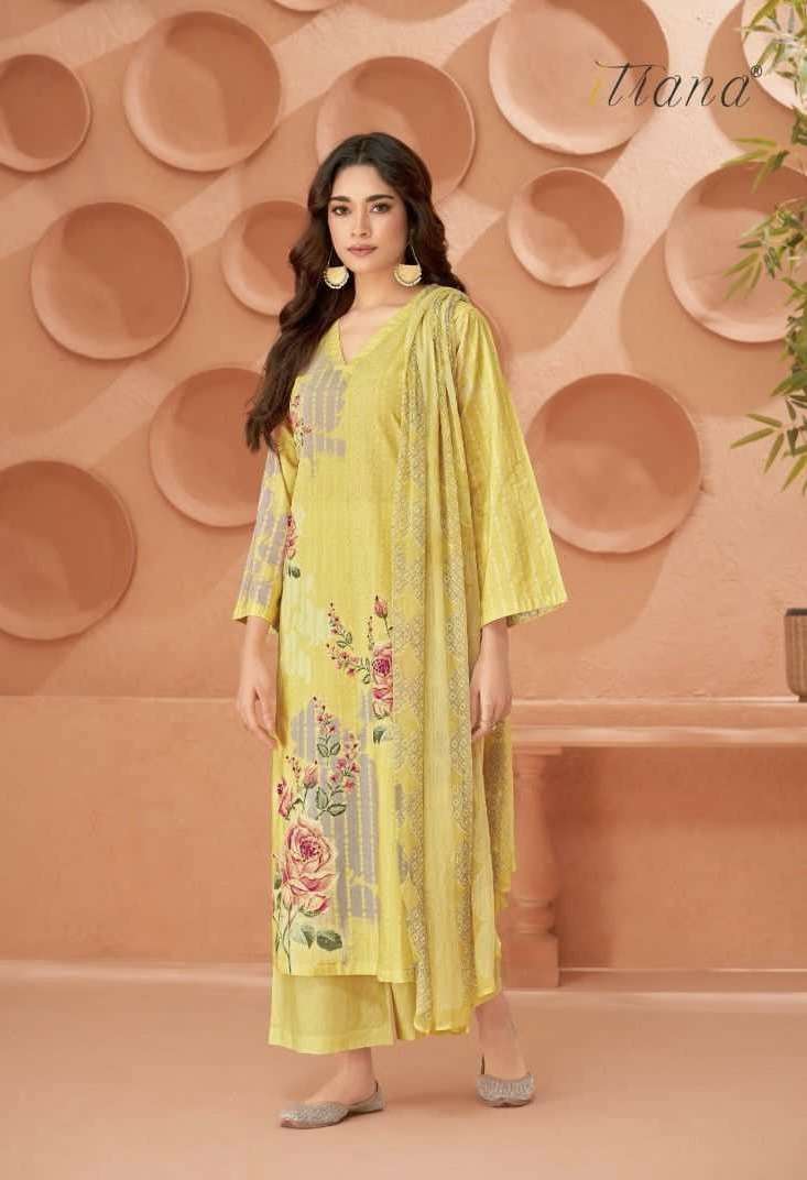 KHYATI SERIES 1700 BY ITRANA DESIGNER DIGITAL PRINTED AND WORK LAWN COTTON SUITS ARE AVAILABLE AT WHOLESALE PRICE 