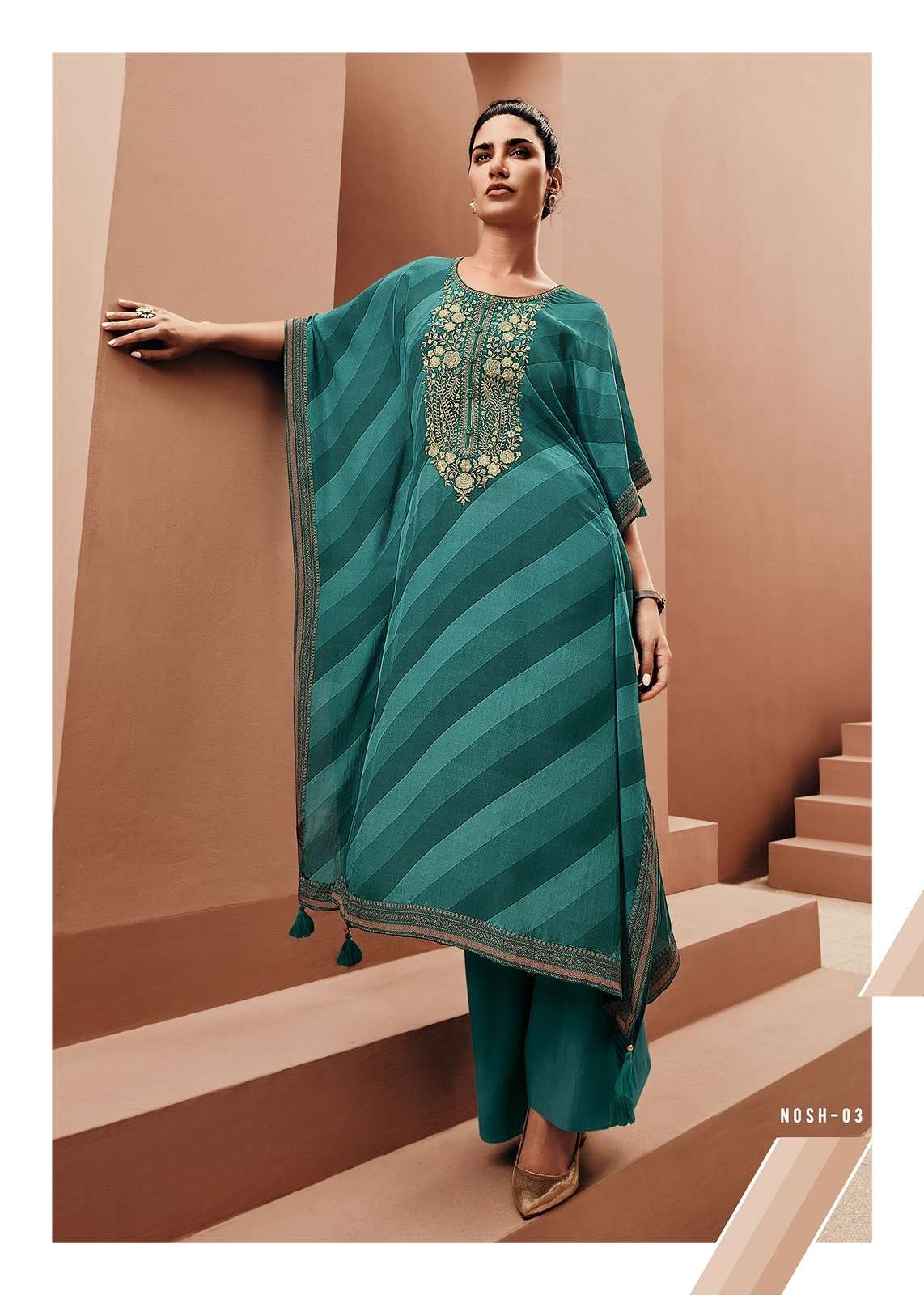 NOSH SERIES 01 TO 04 BY VARSHA DESIGNER WITH WORK VISCOSE CREPE KAFTAN ARE AVAILABLE AT WHOLESALE PRICE