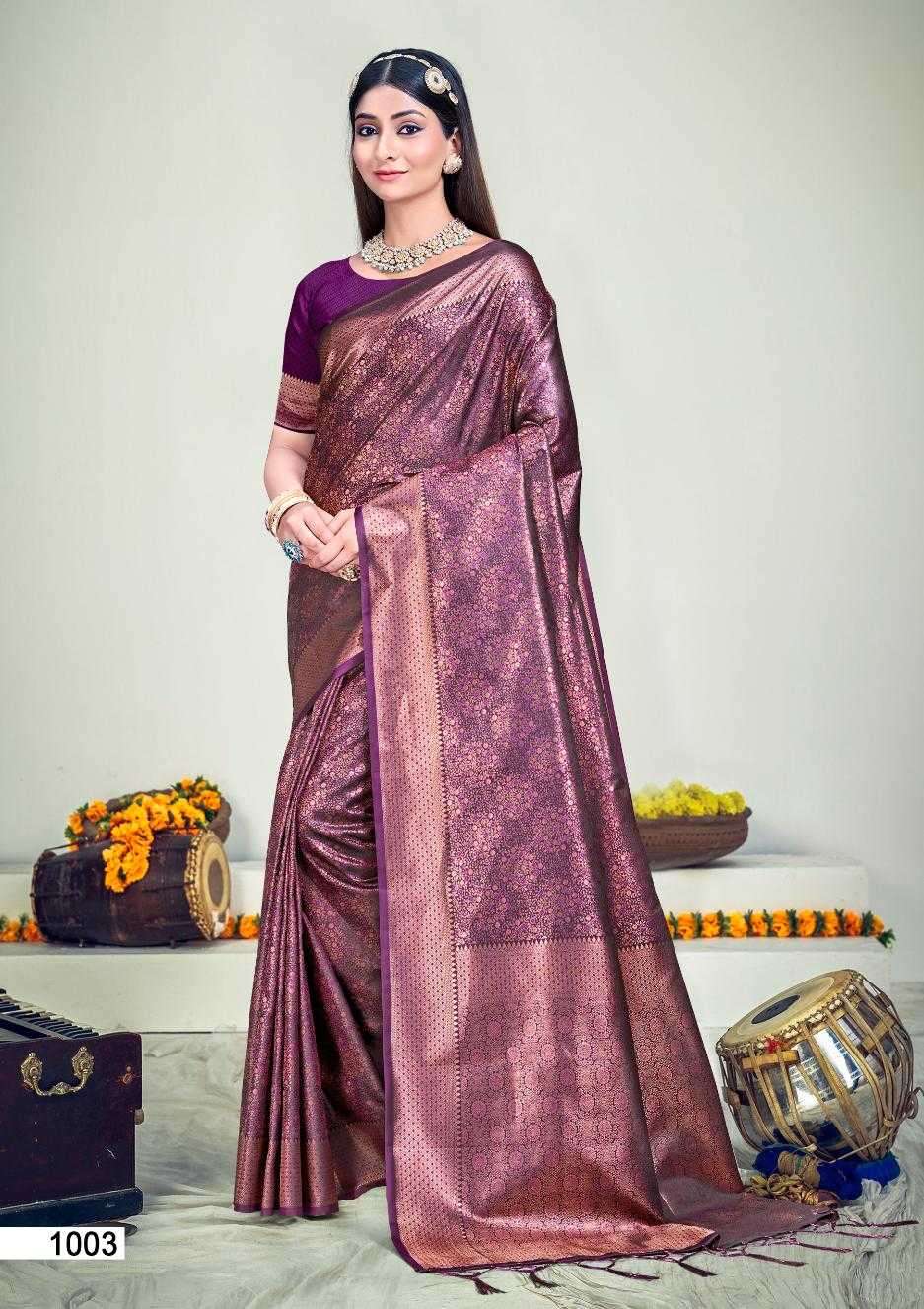 RAJWADI VOL-8 SERIES 1001 TO 1006 SAREE BY SANGAM PRINTS DESIGNER BANARASI SILK SAREES ARE AVAILABLE AT WHOLESALE PRICE