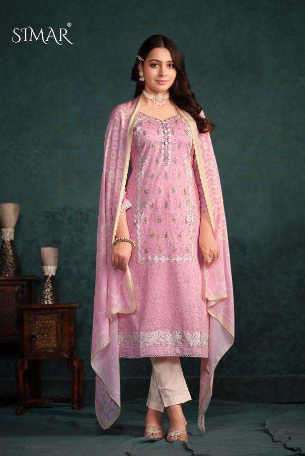 SANAZ SERIES 5776 BY SIMAR GLOSSY DESIGNER PRINTED AND WORK COTTON LAWN SUITS ARE AVAILABLE AT WHOLESALE PRICE