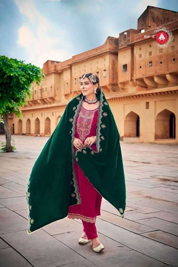 ALAKHNANDA SERIES 13141 TO 14144 BY KALARANG DESIGNER WORK READYMADE VISCOSE VELVET SUITS ARE AVAILABLE AT WHOLESALE PRICE