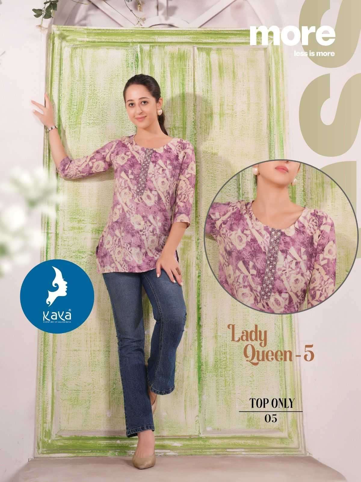 LADY QUEEN VOL-5 SERIES 01 TO 08 BY KAYA DESIGNER PRINTED CAPSIL TOPS ARE AVAILABLE AT WHOLESALE PRICE 