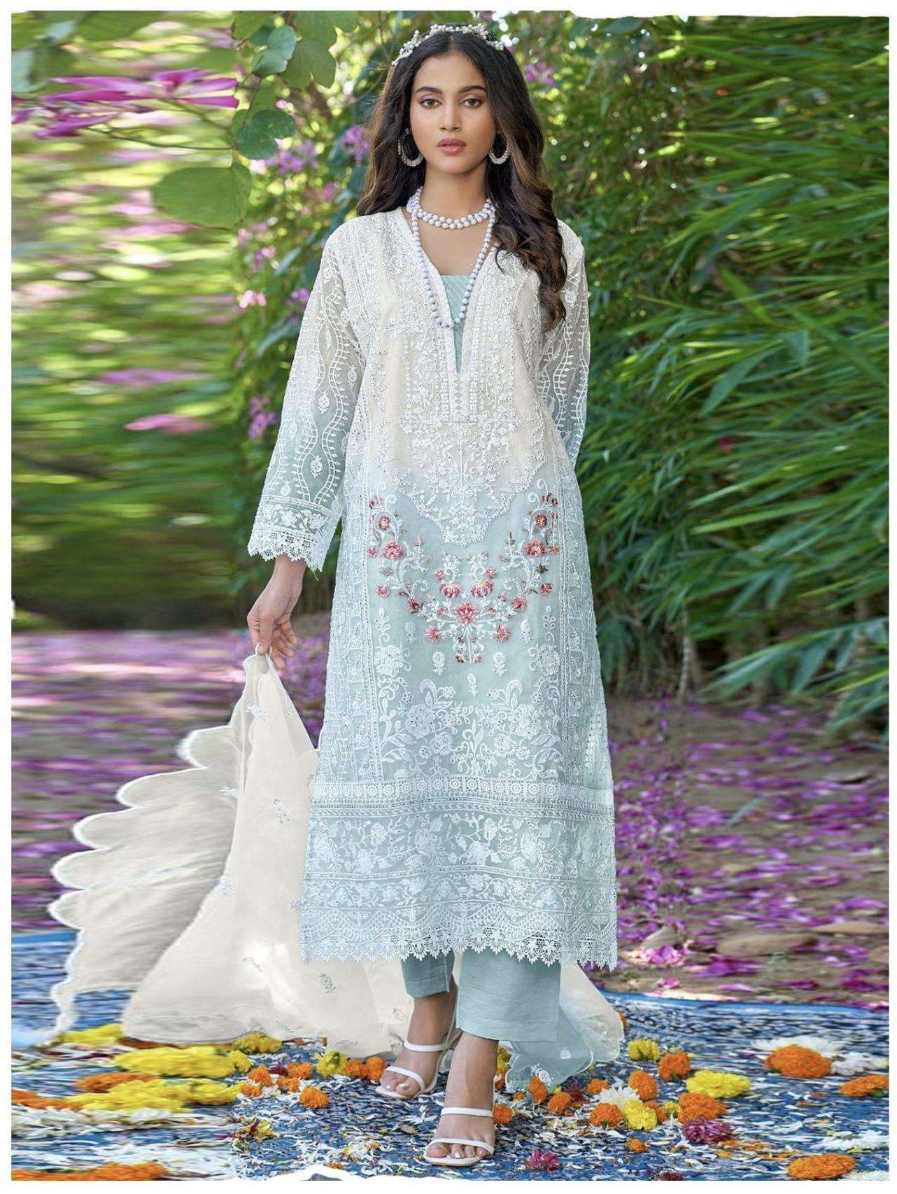 MAHNUR VOL-49 SERIES 49001 TO 49002 BY MAHNUR FASHION DESIGNER PAKISTANI STYLE ORGANZA SUITS ARE AVAILABLE AT WHOLESALE PRICE 