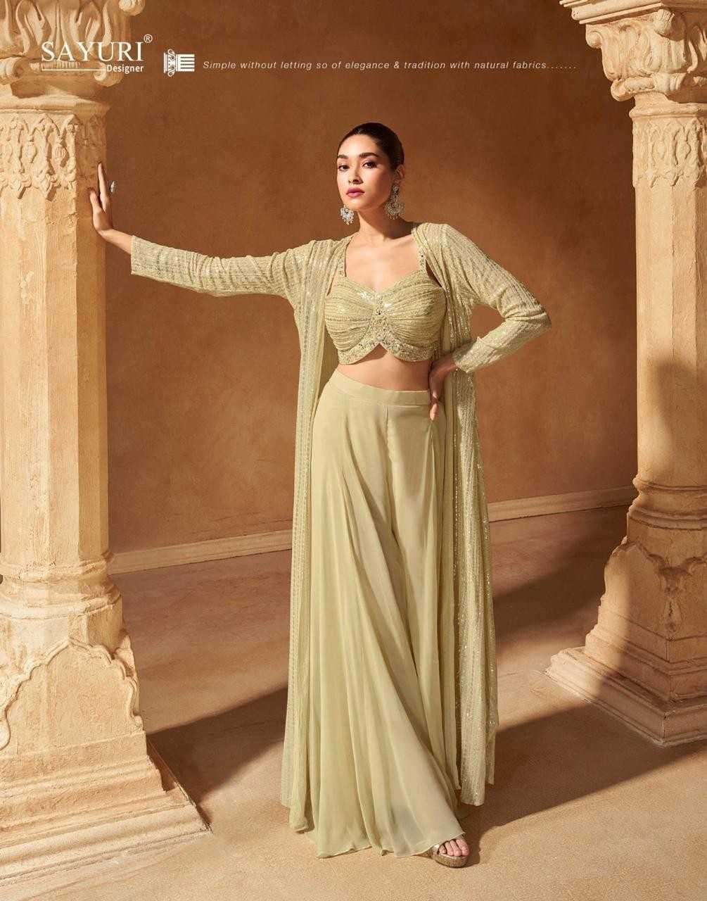 MERAKI SERIES 5577 TO 5579 BY SAYURI DESIGNER FANCY WORK PARTY WEAR READYMADE COLLECTIONS ARE AVAILABLE AT WHOLESALE PRICE