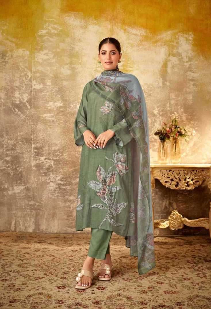 PANKH SERIES 400 BY ITRANA DESIGNER DIGITAL PRINTED AND HAND WORK MUSLIN SILK SUITS ARE AVAILABLE AT WHOLESALE PRICE
